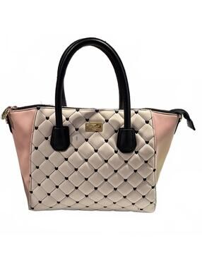 Luv Betsey Vintage Pink White and Black Quilted Satchel